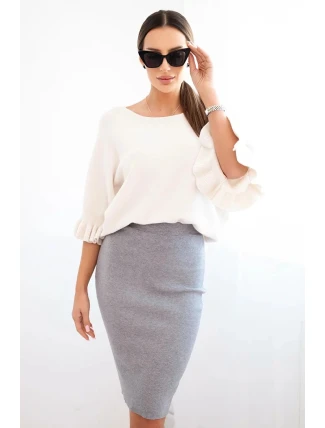 Dámská sukně z elastické viskózové pleteniny šedá