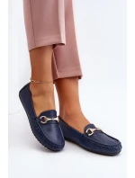 Dámské klasické mokasíny z ekokože v tmavě modré Demese