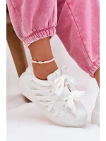 Eko Kožené Tenisky Na Platformě Bílé Penolle