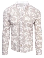 Pánská hnědá košile FashionStreet DX2257 Pánská hnědá košile FashionStreet DX2257