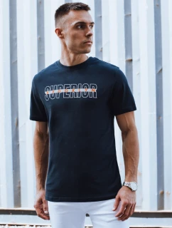Pánské tmavě modré tričko s potiskem FashionStreet RX5386