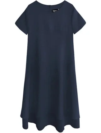 Tmavě modré trapézové šaty (436ART) Tmavě modré trapézové šaty (436ART)