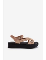 Voňavé dámské sandály na platformě ZAXY LL285063 béžové