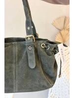 Kabelka z přírodního semiše olivová Danira