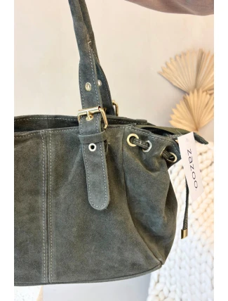 Kabelka z přírodního semiše olivová Danira