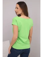 Dámská bavlněná halenka s potiskem CHIC zelená