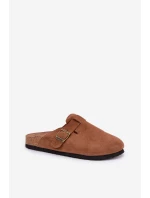 Semišové Klapky Chodaky Dámské S Přezkou Big Star RR274A387 Hnědé