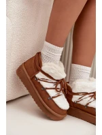 Nízké sněhule na platformě s kožešinou D.Franklin DFSH370011 Camel