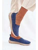 Otevřené lehké dámské mokasiny Sergio Leone MK099H modré