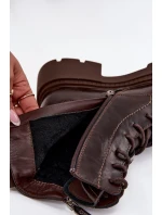 Dámské zateplené kotníkové workery Big Star – hnědé
