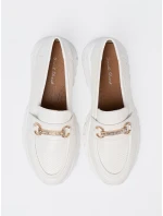 Pěkné  mokasíny dámské bílé platforma