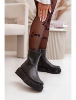 Zazoo 60369 Dámské Kožené Botky Na Platformě Černé Zazoo 60369 Dámské Kožené Botky Na Platformě Černé