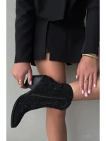 Zateplené Dámské Kotníkové Boty S Dekorací Černé Lelira