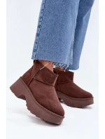 Dámské Nízké Sněhule Na Klínku S Teplým Kožíškem Hnědé Mavelle Dámské Nízké Sněhule Na Klínku S Teplým Kožíškem Hnědé Mavelle