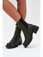 Dámské Boty Na Korku Eko Kůže Tmavě Zelené Kyra Dámské Boty Na Korku Eko Kůže Tmavě Zelené Kyra