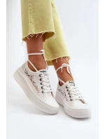 Krajkové dámské tenisky Lee Cooper bílé