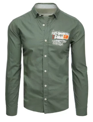 Pánská zelená košile FashionStreet DX2277