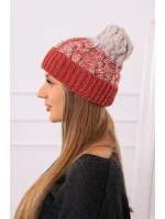 Dámská čepice Samara K346 červená+béžová Dámská čepice Samara K346 červená+béžová