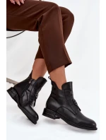 Vytápěné kožené dámské boty s ozdobným detailem černé Briselda Vytápěné kožené dámské boty s ozdobným detailem černé Briselda