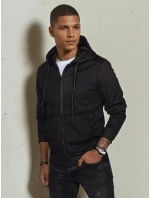 Pánská mikina na zip s kapucí černá FashionStreet BX5644