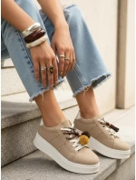 Dámské tenisky na platformě béžové FashionStreet ZY1419