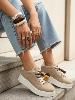 Dámské tenisky na platformě béžové FashionStreet ZY1419