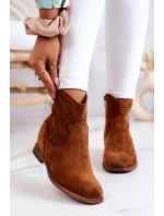 Semišové dámské boty na skrytém klínu Camel Solene