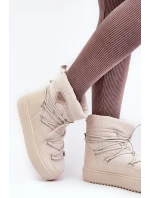 Dámské sněhule na platformě s vázáním béžové Fleure