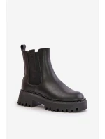 Kožené Zateplené Kozačky Chelsea Dámské Big Star OO274A386 Černé