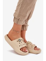 Dámské Pěnové Pantofle S Příšivkami Béžové Vinceza 76055