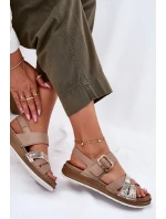 Dámské Sandály S Přezkou Béžové Inblu GS000056