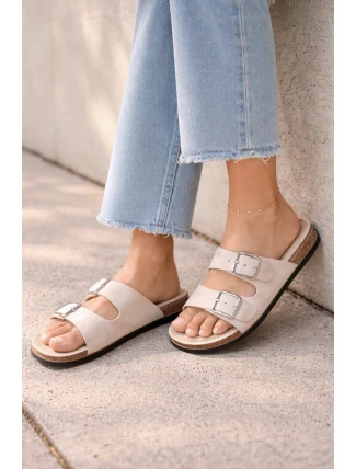 Dámské pantofle světle béžové Oliena