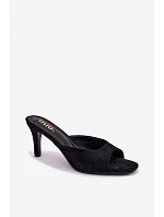 Dámské sandály na tenkém podpatku Černé Revina