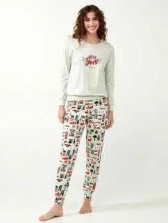 Vamp - Sváteční dámské pyžamo s potiskem 21653 - Vamp