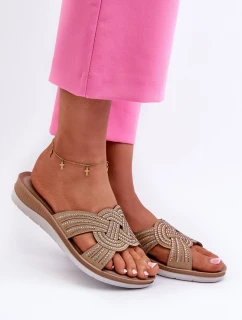 Pohodlné dámské žabky s cirkony Inblu BV000037 béžové