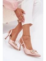Lodičky s mašlí a odhaleným patou Béžové Derissa