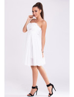 Dámské značkové šaty EVA & LOLA s rozšířenou sukní bílé - Bílá / S - EVA&LOLA