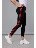 Černo-červené sportovní legíny s lampasy (YW01052-D1-5) Černo-červené sportovní legíny s lampasy (YW01052-D1-5)