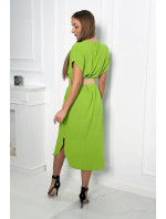 Šaty s ozdobným páskem světle zelené