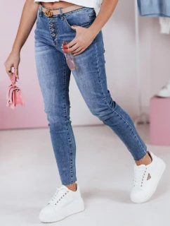 Dámské džínové kalhoty slim fit DENIMFIT navy blue FashionStreet UY2363