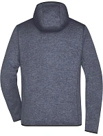 Daiber JN 589 Pánská pletená fleecová bunda s kapucí 02.0589 denim melange/black Daiber JN 589 Pánská pletená fleecová bunda s kapucí 02.0589 denim melange/black