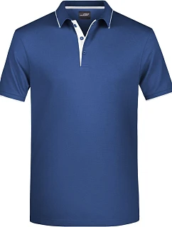 Daiber JN 728 Pánské piqué polo s kontrastní légou 02.0728 navy/white