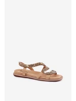 Dámské Sandály Se Zdobením Had Eko Semiš Artiker Béžové 56C1361 Dámské Sandály Se Zdobením Had Eko Semiš Artiker Béžové 56C1361