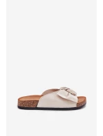 Dámské sandály na korkové podrážce s mašlí béžové Seressa