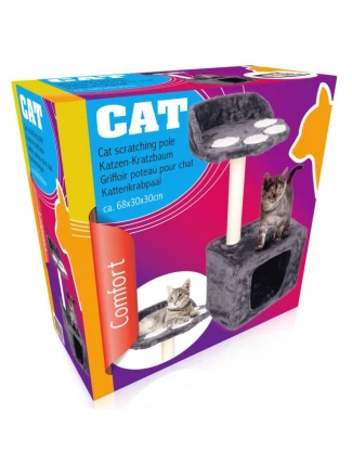 ŠKRABADLO PRO KOČKY S DOMEČKEM A PELÍŠKEM 68CM
