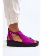 Zazoo 2914 Dámské sandály z semiše Fuchsie
