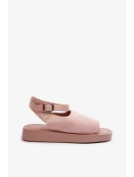 Pohodlné dámské sandály na platformě, růžová Rubie