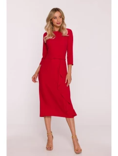Šaty s volánkem S425  červené - Stylove