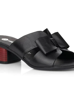 Dámské kožené žabky na klínku černé Remonte R8759-01