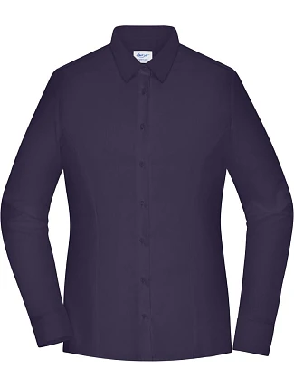 Daiber JN 1371 Popelínová halenka slim fit s dlouhým rukávem 02.1371 deep purple